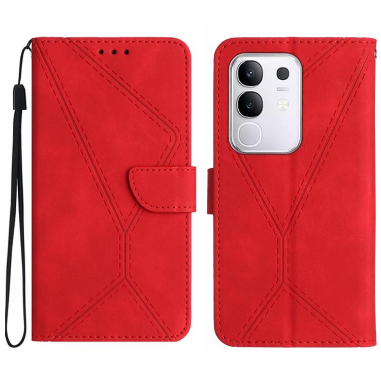 Custodia per telefono in pelle goffrata con cuciture, For vivo Y39 5G Global, For vivo V50 Lite 5G, For vivo Y04 4G / Y29s 5G, For vivo Y29 4G Global