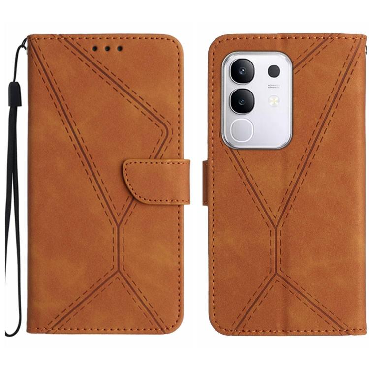 Custodia per telefono in pelle goffrata con cuciture, For vivo Y39 5G Global, For vivo V50 Lite 5G, For vivo Y04 4G / Y29s 5G, For vivo Y29 4G Global