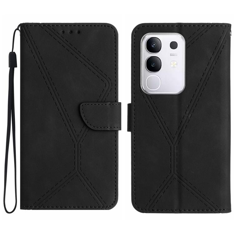 Custodia per telefono in pelle goffrata con cuciture, For vivo Y39 5G Global, For vivo V50 Lite 5G, For vivo Y04 4G / Y29s 5G, For vivo Y29 4G Global