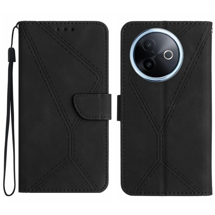 Custodia per telefono in pelle goffrata con cuciture, For vivo Y39 5G Global, For vivo V50 Lite 5G, For vivo Y04 4G / Y29s 5G, For vivo Y29 4G Global