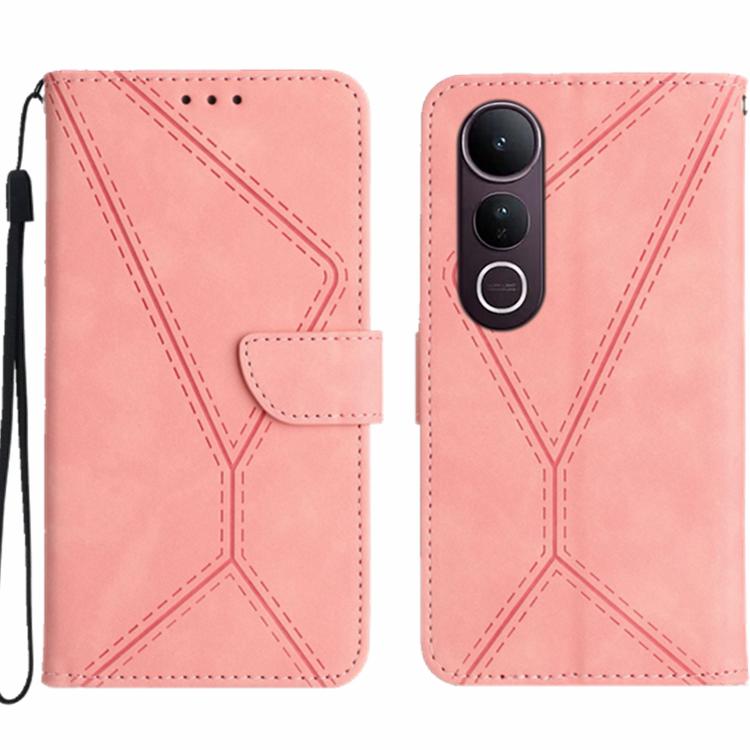 Custodia per telefono in pelle goffrata con cuciture, For vivo Y39 5G Global, For vivo V50 Lite 5G, For vivo Y04 4G / Y29s 5G, For vivo Y29 4G Global