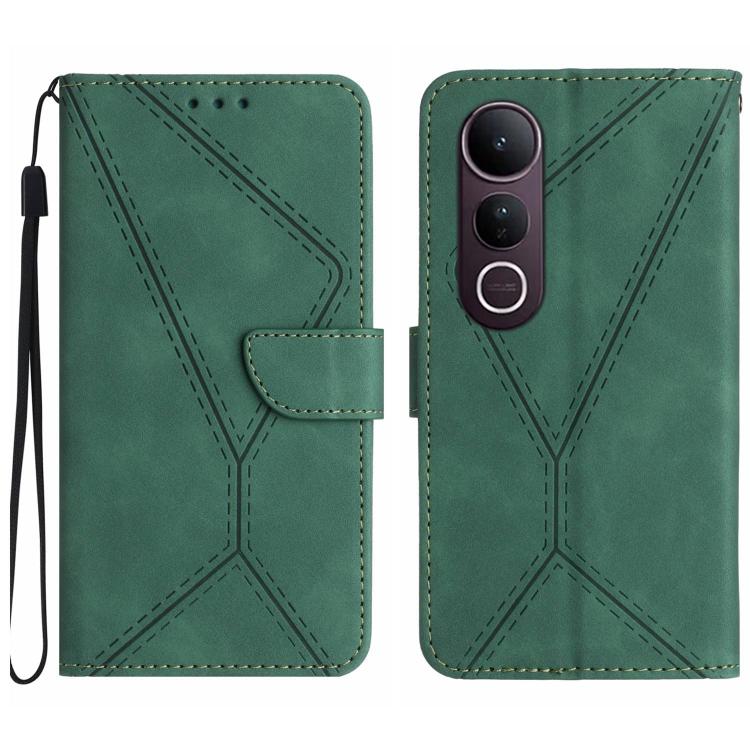 Custodia per telefono in pelle goffrata con cuciture, For vivo Y39 5G Global, For vivo V50 Lite 5G, For vivo Y04 4G / Y29s 5G, For vivo Y29 4G Global