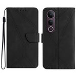 Custodia per telefono in pelle goffrata con cuciture, For vivo Y39 5G Global, For vivo V50 Lite 5G, For vivo Y04 4G / Y29s 5G, For vivo Y29 4G Global