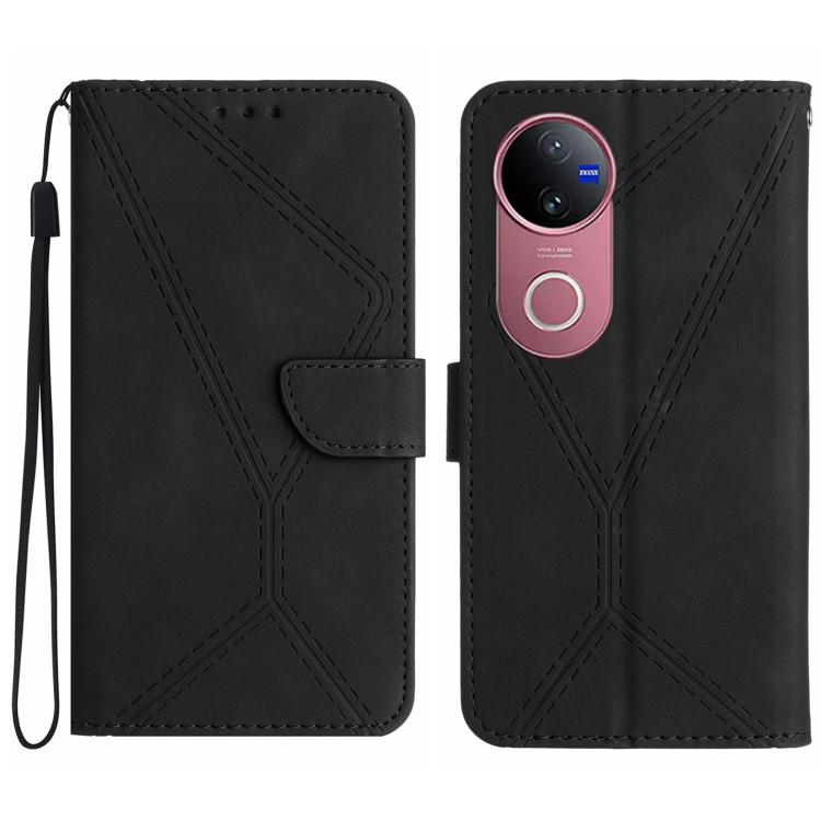Custodia per telefono in pelle goffrata con cuciture, For vivo V50 5G Global, For vivo Y03 4G, For vivo Y200e / Y100 IDN / V30 Lite India 5G, For vivo Y78+