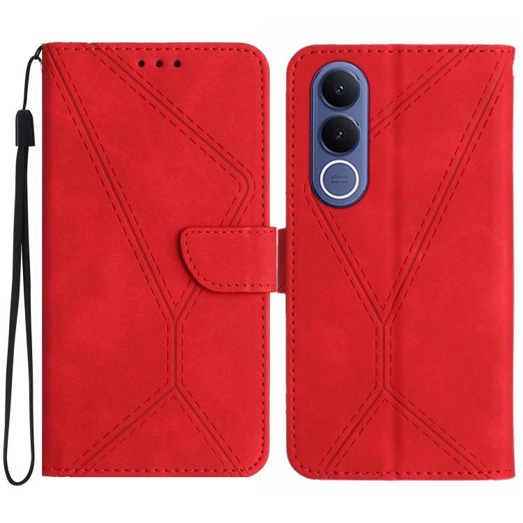 Custodia per telefono in pelle goffrata con cuciture, For vivo V70 FE 5G, For vivo V70 5G Global / V70 Elite 5G, For vivo V60 Lite 5G, For vivo V60 5G