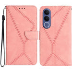 Custodia per telefono in pelle goffrata con cuciture, For vivo V70 FE 5G, For vivo V70 5G Global / V70 Elite 5G, For vivo V60 Lite 5G, For vivo V60 5G