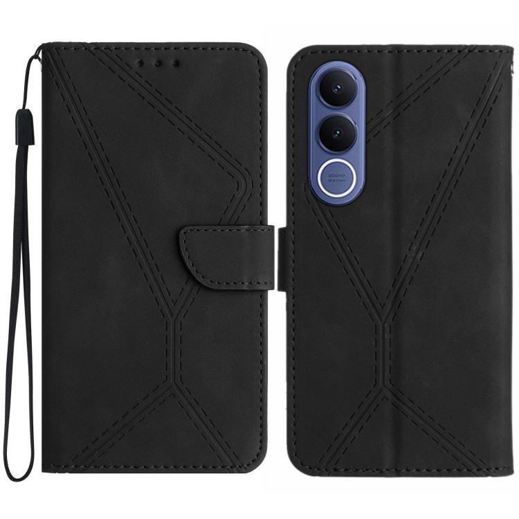 Custodia per telefono in pelle goffrata con cuciture, For vivo V70 FE 5G, For vivo V70 5G Global / V70 Elite 5G, For vivo V60 Lite 5G, For vivo V60 5G