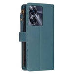 Custodia per telefono a conchiglia in pelle con portafoglio con cerniera a 9 slot per schede, For Realme C55, For Realme C53