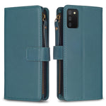 Custodia per telefono a conchiglia in pelle con portafoglio con cerniera a 9 slot per schede, For Samsung Galaxy S22+ 5G, For Samsung Galaxy S22 5G, For Samsung Galaxy A03s, For Samsung Galaxy A41