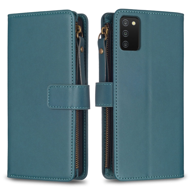 Custodia per telefono a conchiglia in pelle con portafoglio con cerniera a 9 slot per schede, For Samsung Galaxy S22+ 5G, For Samsung Galaxy S22 5G, For Samsung Galaxy A03s, For Samsung Galaxy A41