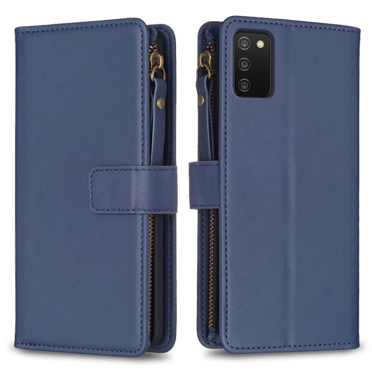 Custodia per telefono a conchiglia in pelle con portafoglio con cerniera a 9 slot per schede, For Samsung Galaxy S22+ 5G, For Samsung Galaxy S22 5G, For Samsung Galaxy A03s, For Samsung Galaxy A41