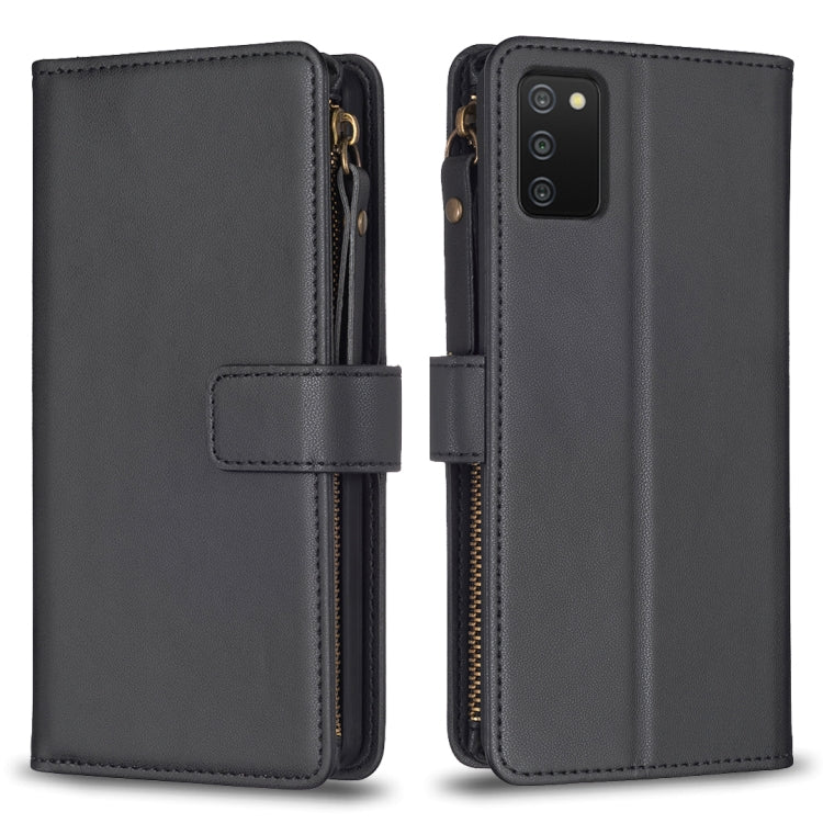 Custodia per telefono a conchiglia in pelle con portafoglio con cerniera a 9 slot per schede, For Samsung Galaxy S22+ 5G, For Samsung Galaxy S22 5G, For Samsung Galaxy A03s, For Samsung Galaxy A41