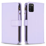 Custodia per telefono a conchiglia in pelle con portafoglio con cerniera a 9 slot per schede, For Samsung Galaxy S22+ 5G, For Samsung Galaxy S22 5G, For Samsung Galaxy A03s, For Samsung Galaxy A41