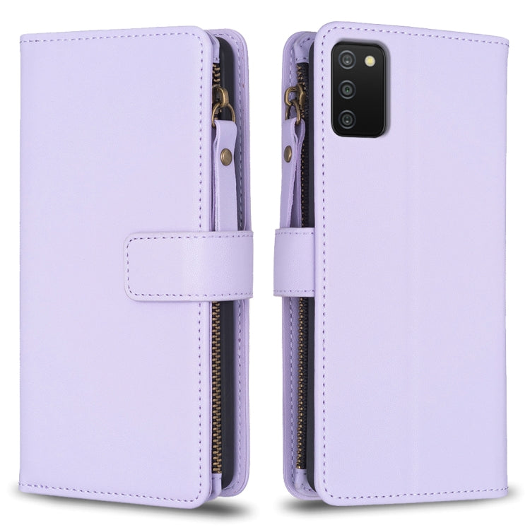 Custodia per telefono a conchiglia in pelle con portafoglio con cerniera a 9 slot per schede, For Samsung Galaxy S22+ 5G, For Samsung Galaxy S22 5G, For Samsung Galaxy A03s, For Samsung Galaxy A41