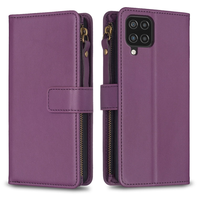 Custodia per telefono a conchiglia in pelle con portafoglio con cerniera a 9 slot per schede, For Samsung Galaxy A12, For Samsung Galaxy A42 5G, For Samsung Galaxy A31, For Samsung Galaxy S20 Ultra