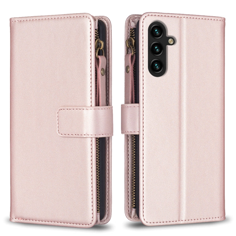 Custodia per telefono a conchiglia in pelle con portafoglio con cerniera a 9 slot per schede, For Samsung Galaxy A73 5G, For Samsung Galaxy A33, For Samsung Galaxy A13, For Samsung Galaxy S22 Ultra 5G