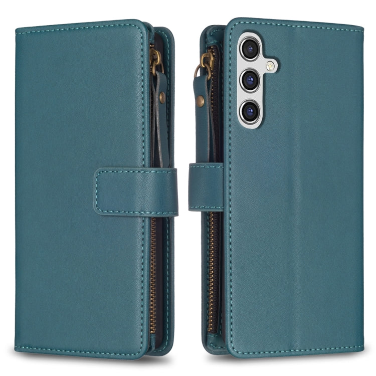 Custodia per telefono a conchiglia in pelle con portafoglio con cerniera a 9 slot per schede, For Samsung Galaxy S24 Ultra 5G, For Samsung Galaxy A35, For Samsung Galaxy A55, For Samsung Galaxy A14