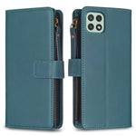 Custodia per telefono a conchiglia in pelle con portafoglio con cerniera a 9 slot per schede, For Samsung Galaxy A22 4G, For Samsung Galaxy A22 5G, For Samsung Galaxy S21 FE 5G, For Samsung Galaxy A23 4G