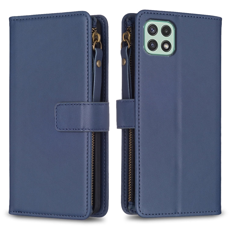 Custodia per telefono a conchiglia in pelle con portafoglio con cerniera a 9 slot per schede, For Samsung Galaxy A22 4G, For Samsung Galaxy A22 5G, For Samsung Galaxy S21 FE 5G, For Samsung Galaxy A23 4G