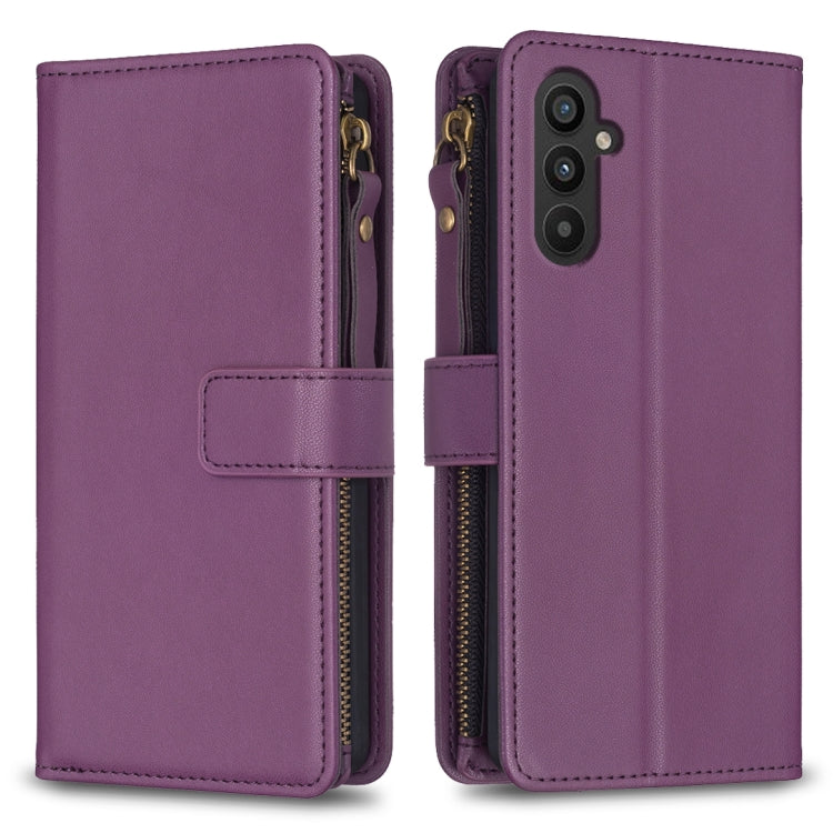 Custodia per telefono a conchiglia in pelle con portafoglio con cerniera a 9 slot per schede, For Samsung Galaxy A24 4G, For Samsung Galaxy A25 5G, For Samsung Galaxy M34 5G, For Samsung Galaxy A15
