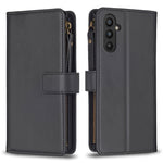 Custodia per telefono a conchiglia in pelle con portafoglio con cerniera a 9 slot per schede, For Samsung Galaxy A24 4G, For Samsung Galaxy A25 5G, For Samsung Galaxy M34 5G, For Samsung Galaxy A15