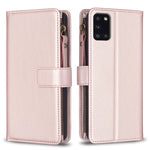 Custodia per telefono a conchiglia in pelle con portafoglio con cerniera a 9 slot per schede, For Samsung Galaxy A12, For Samsung Galaxy A42 5G, For Samsung Galaxy A31, For Samsung Galaxy S20 Ultra