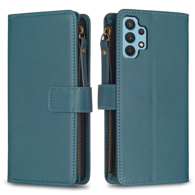 Custodia per telefono a conchiglia in pelle con portafoglio con cerniera a 9 slot per schede, For Samsung Galaxy A32 4G, For Samsung Galaxy A72, For Samsung Galaxy A52, For Samsung Galaxy A53