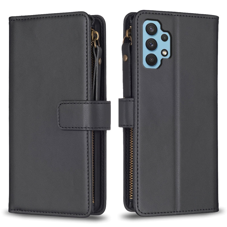 Custodia per telefono a conchiglia in pelle con portafoglio con cerniera a 9 slot per schede, For Samsung Galaxy A32 4G, For Samsung Galaxy A72, For Samsung Galaxy A52, For Samsung Galaxy A53