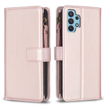 Custodia per telefono a conchiglia in pelle con portafoglio con cerniera a 9 slot per schede, For Samsung Galaxy A32 4G, For Samsung Galaxy A72, For Samsung Galaxy A52, For Samsung Galaxy A53