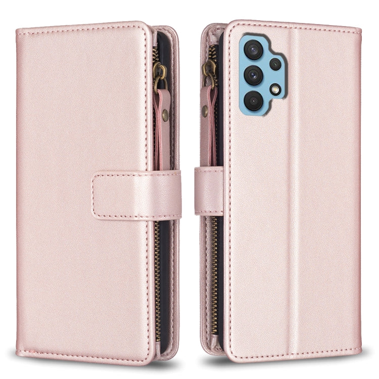 Custodia per telefono a conchiglia in pelle con portafoglio con cerniera a 9 slot per schede, For Samsung Galaxy A32 4G, For Samsung Galaxy A72, For Samsung Galaxy A52, For Samsung Galaxy A53