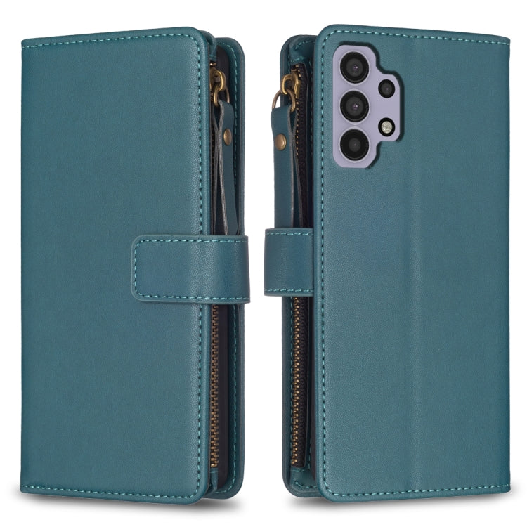 Custodia per telefono a conchiglia in pelle con portafoglio con cerniera a 9 slot per schede, For Samsung Galaxy A32 5G, For Samsung Galaxy S21 5G, For Samsung Galaxy S21+ 5G, For Samsung Galaxy S21 Ultra 5G