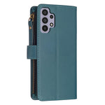 Custodia per telefono a conchiglia in pelle con portafoglio con cerniera a 9 slot per schede, For Samsung Galaxy A32 5G, For Samsung Galaxy S21 5G, For Samsung Galaxy S21+ 5G, For Samsung Galaxy S21 Ultra 5G