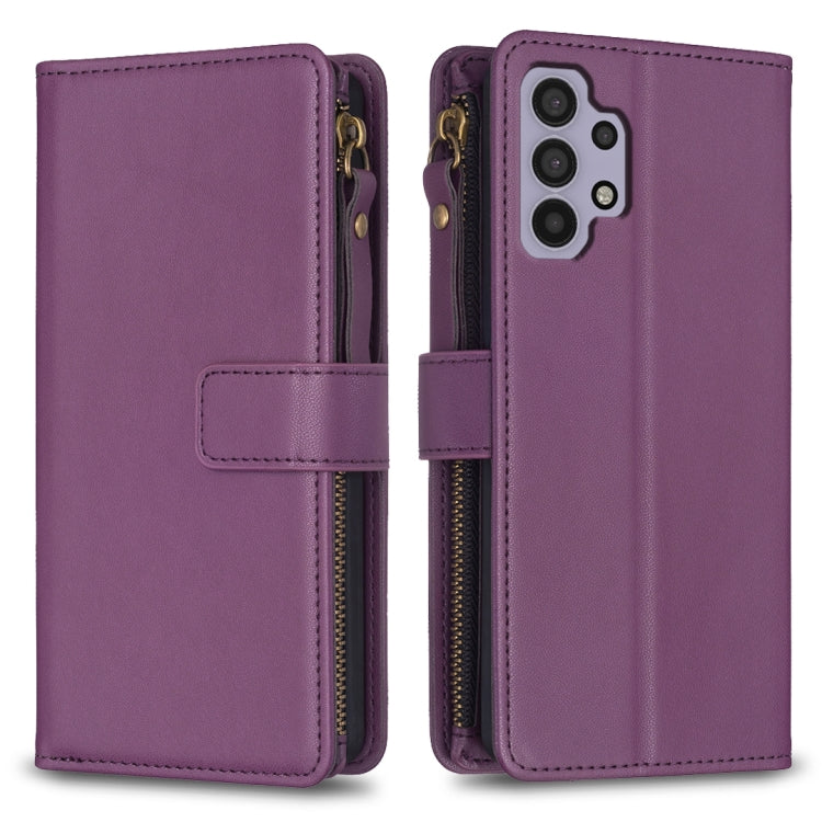 Custodia per telefono a conchiglia in pelle con portafoglio con cerniera a 9 slot per schede, For Samsung Galaxy A32 5G, For Samsung Galaxy S21 5G, For Samsung Galaxy S21+ 5G, For Samsung Galaxy S21 Ultra 5G