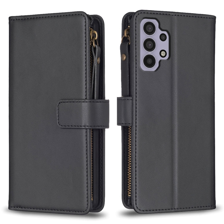 Custodia per telefono a conchiglia in pelle con portafoglio con cerniera a 9 slot per schede, For Samsung Galaxy A32 5G, For Samsung Galaxy S21 5G, For Samsung Galaxy S21+ 5G, For Samsung Galaxy S21 Ultra 5G