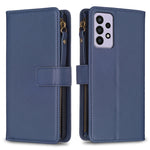 Custodia per telefono a conchiglia in pelle con portafoglio con cerniera a 9 slot per schede, For Samsung Galaxy A73 5G, For Samsung Galaxy A33, For Samsung Galaxy A13, For Samsung Galaxy S22 Ultra 5G