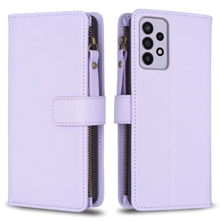 Custodia per telefono a conchiglia in pelle con portafoglio con cerniera a 9 slot per schede, For Samsung Galaxy A73 5G, For Samsung Galaxy A33, For Samsung Galaxy A13, For Samsung Galaxy S22 Ultra 5G