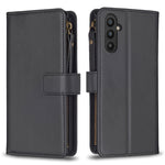 Custodia per telefono a conchiglia in pelle con portafoglio con cerniera a 9 slot per schede, For Samsung Galaxy S23 FE 5G, For Samsung Galaxy S24+ 5G, For Samsung Galaxy A34 5G, For Samsung Galaxy S24 5G