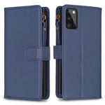 Custodia per telefono a conchiglia in pelle con portafoglio con cerniera a 9 slot per schede, For Samsung Galaxy S22+ 5G, For Samsung Galaxy S22 5G, For Samsung Galaxy A03s, For Samsung Galaxy A41