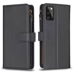 Custodia per telefono a conchiglia in pelle con portafoglio con cerniera a 9 slot per schede, For Samsung Galaxy S22+ 5G, For Samsung Galaxy S22 5G, For Samsung Galaxy A03s, For Samsung Galaxy A41