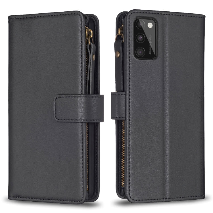 Custodia per telefono a conchiglia in pelle con portafoglio con cerniera a 9 slot per schede, For Samsung Galaxy S22+ 5G, For Samsung Galaxy S22 5G, For Samsung Galaxy A03s, For Samsung Galaxy A41