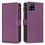 Custodia per telefono a conchiglia in pelle con portafoglio con cerniera a 9 slot per schede, For Samsung Galaxy A12, For Samsung Galaxy A42 5G, For Samsung Galaxy A31, For Samsung Galaxy S20 Ultra