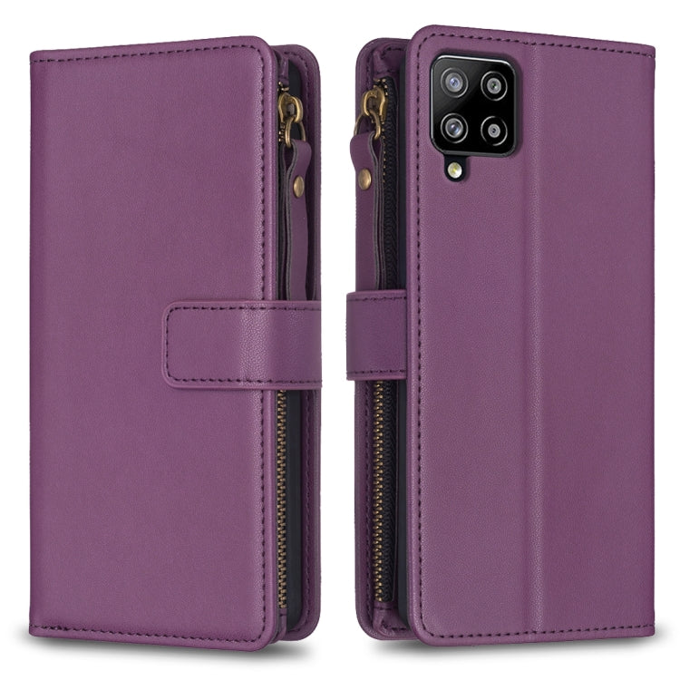 Custodia per telefono a conchiglia in pelle con portafoglio con cerniera a 9 slot per schede, For Samsung Galaxy A12, For Samsung Galaxy A42 5G, For Samsung Galaxy A31, For Samsung Galaxy S20 Ultra