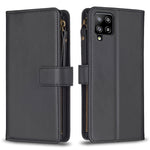 Custodia per telefono a conchiglia in pelle con portafoglio con cerniera a 9 slot per schede, For Samsung Galaxy A12, For Samsung Galaxy A42 5G, For Samsung Galaxy A31, For Samsung Galaxy S20 Ultra
