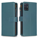 Custodia per telefono a conchiglia in pelle con portafoglio con cerniera a 9 slot per schede, For Samsung Galaxy S20, For Samsung Galaxy S20+, For Samsung Galaxy A71 4G, For Samsung Galaxy A51 4G