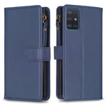 Custodia per telefono a conchiglia in pelle con portafoglio con cerniera a 9 slot per schede, For Samsung Galaxy S20, For Samsung Galaxy S20+, For Samsung Galaxy A71 4G, For Samsung Galaxy A51 4G