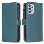 Custodia per telefono a conchiglia in pelle con portafoglio con cerniera a 9 slot per schede, For Samsung Galaxy A32 4G, For Samsung Galaxy A72, For Samsung Galaxy A52, For Samsung Galaxy A53