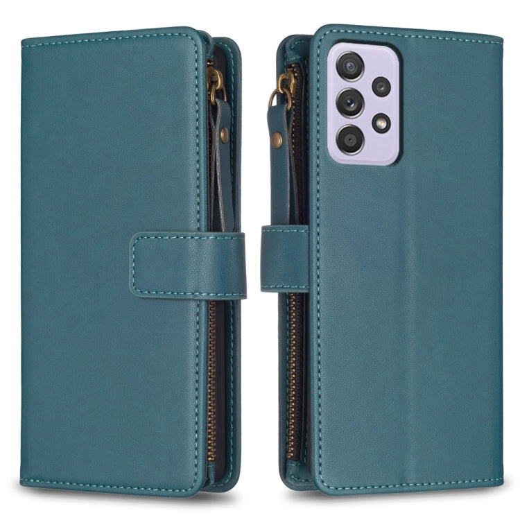 Custodia per telefono a conchiglia in pelle con portafoglio con cerniera a 9 slot per schede, For Samsung Galaxy A32 4G, For Samsung Galaxy A72, For Samsung Galaxy A52, For Samsung Galaxy A53