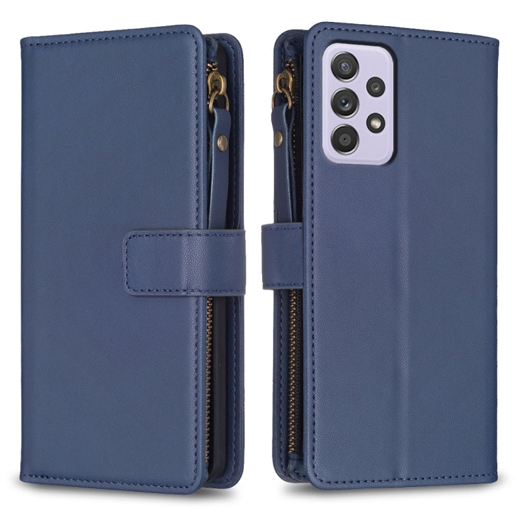 Custodia per telefono a conchiglia in pelle con portafoglio con cerniera a 9 slot per schede, For Samsung Galaxy A32 4G, For Samsung Galaxy A72, For Samsung Galaxy A52, For Samsung Galaxy A53