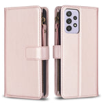 Custodia per telefono a conchiglia in pelle con portafoglio con cerniera a 9 slot per schede, For Samsung Galaxy A32 4G, For Samsung Galaxy A72, For Samsung Galaxy A52, For Samsung Galaxy A53