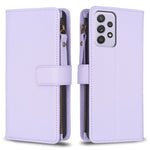 Custodia per telefono a conchiglia in pelle con portafoglio con cerniera a 9 slot per schede, For Samsung Galaxy A32 4G, For Samsung Galaxy A72, For Samsung Galaxy A52, For Samsung Galaxy A53